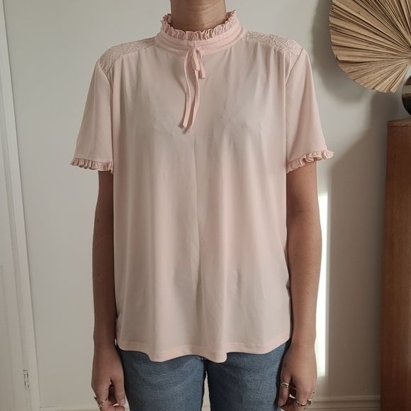 Karl Lagerfeld Pink Ruffle Blouse - Picture 6 of 7